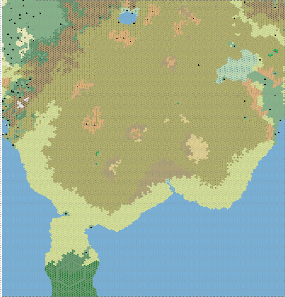 The Great Waste, 8 miles per hex by Thibault Sarlat, June 2004