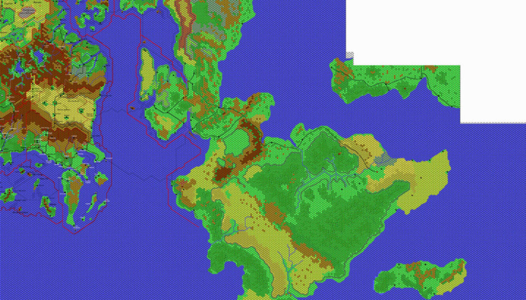 Isle of Dawn, 8 miles per hex by Thibault Sarlat, September 2002