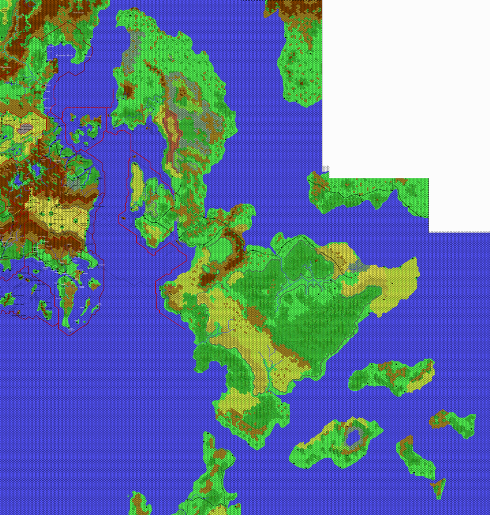 Isle of Dawn, 8 miles per hex by Thibault Sarlat, September 2002