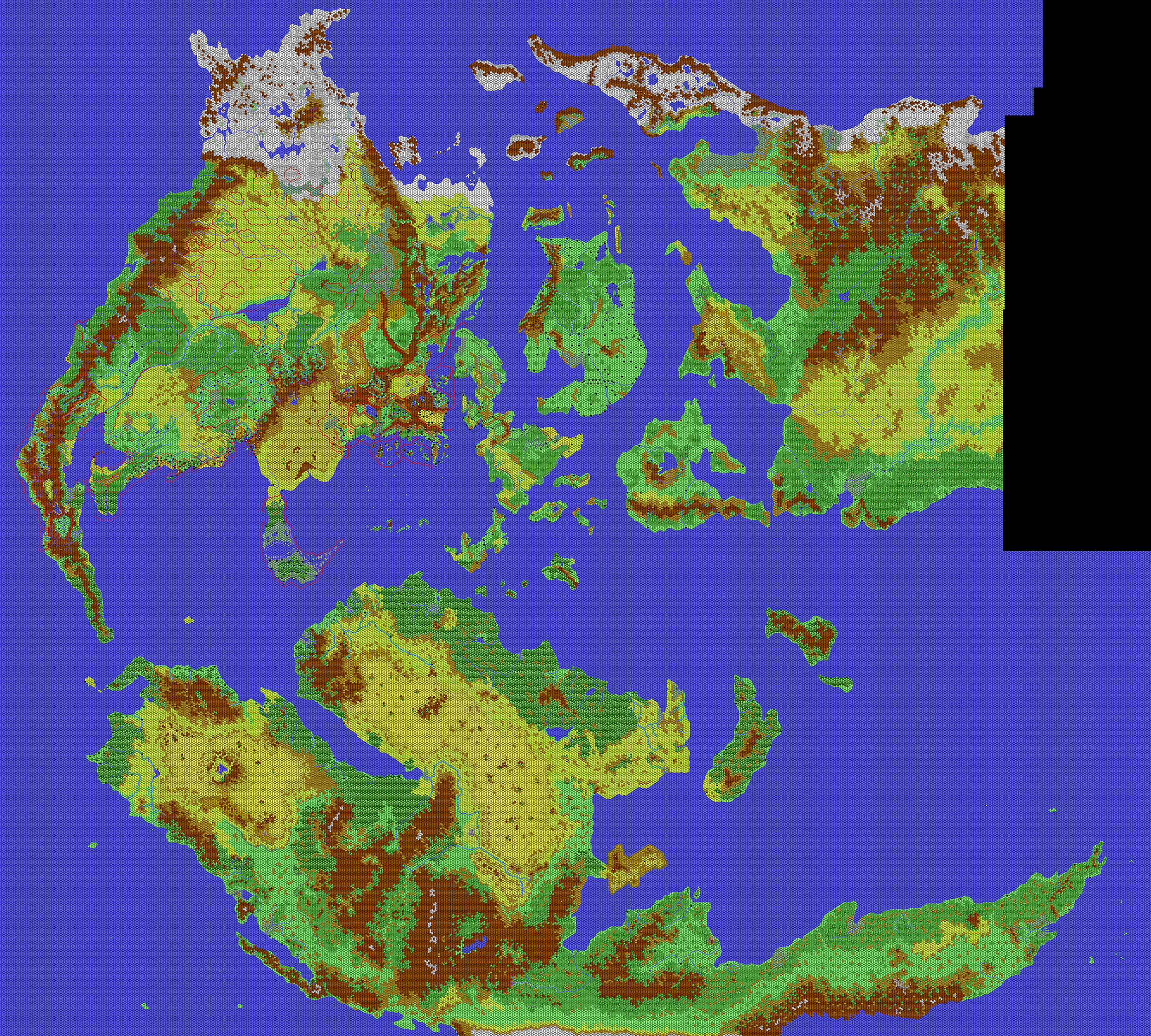 The Outer World of Mystara, 24 miles per hex by Thibault Sarlat, April 2002