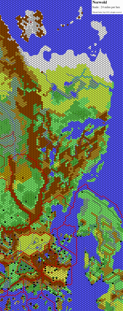 Norwold, 24 miles per hex by Thibault Sarlat, September 2002