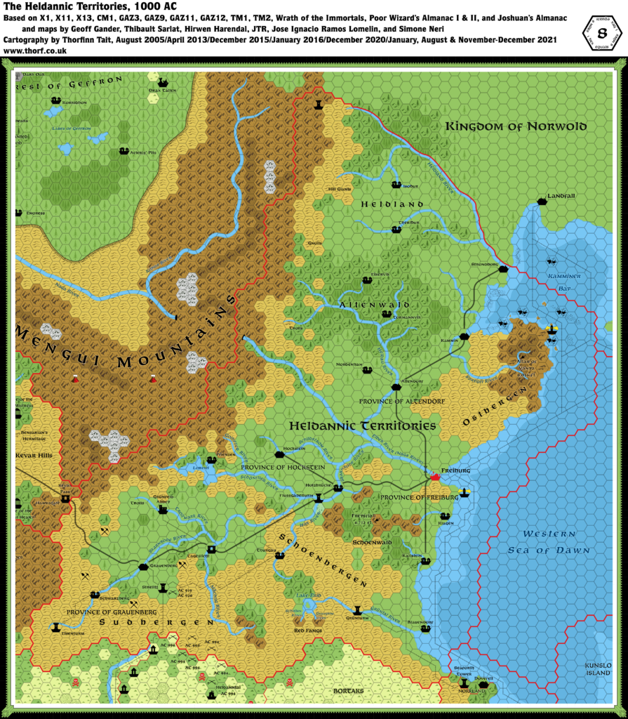 Updated map of the Heldannic Territories, 8 miles per hex