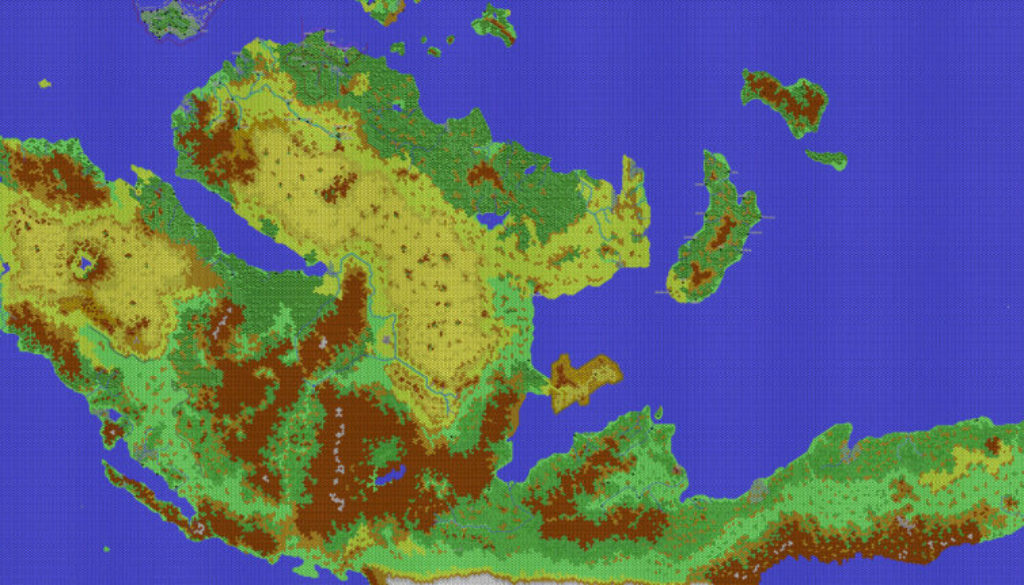The Continent of Davania, 24 miles per hex by Thibault Sarlat, March 2003