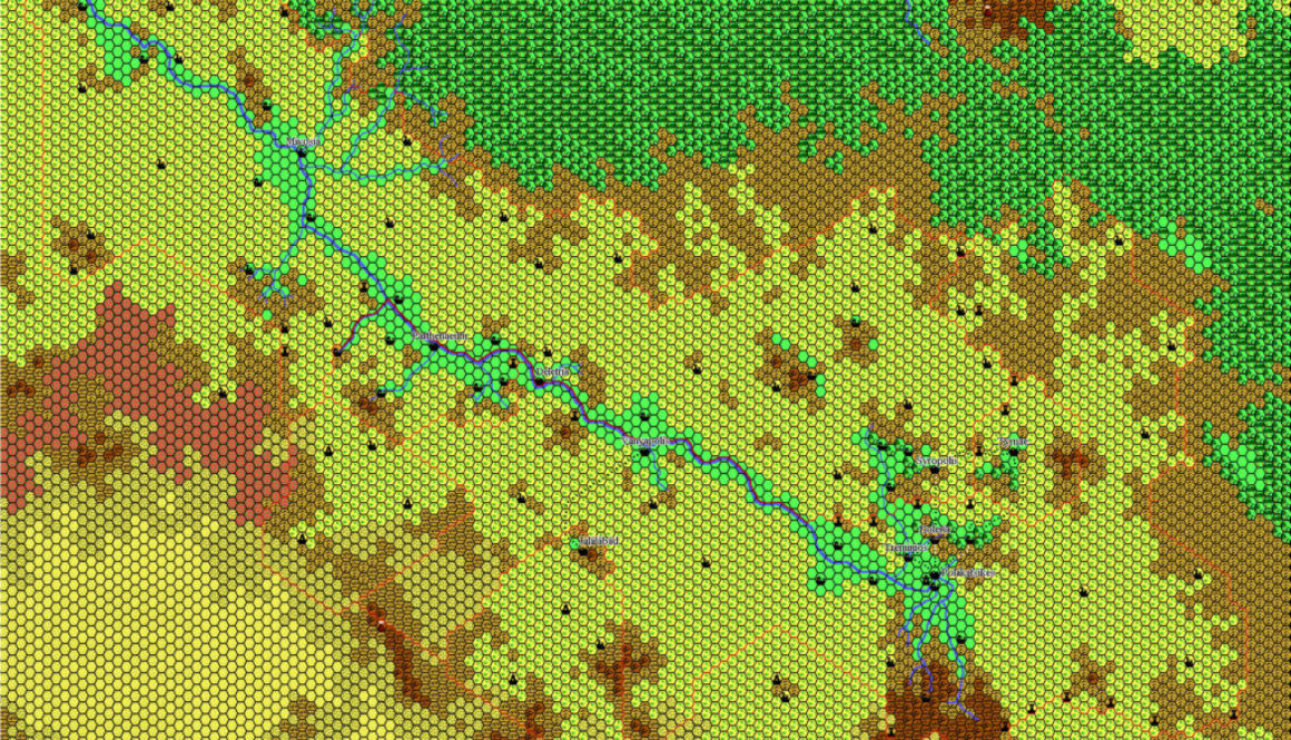 Polakatsikes 1019 AC, 8 miles per hex by Thibault Sarlat, February 2003