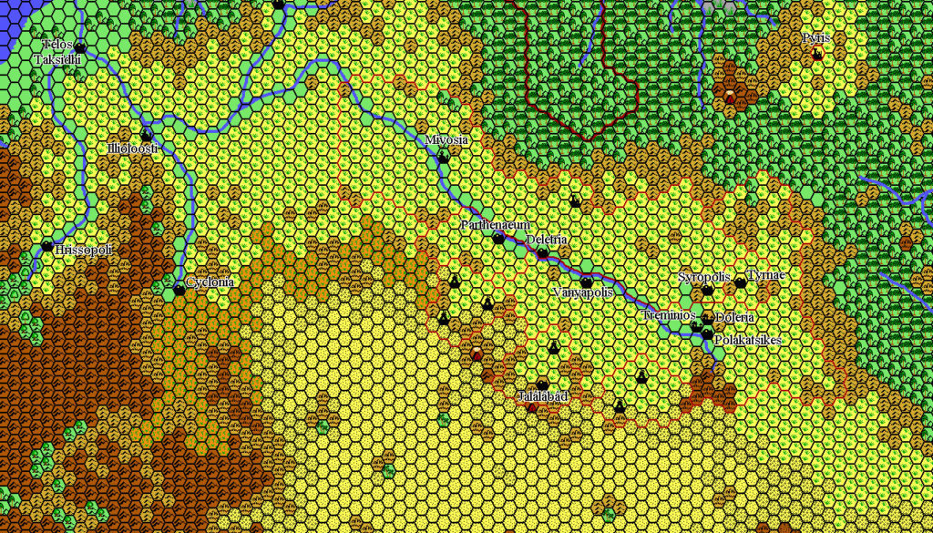 Polakatsikes Area 1019 AC, 24 miles per hex by Thibault Sarlat, February 2003