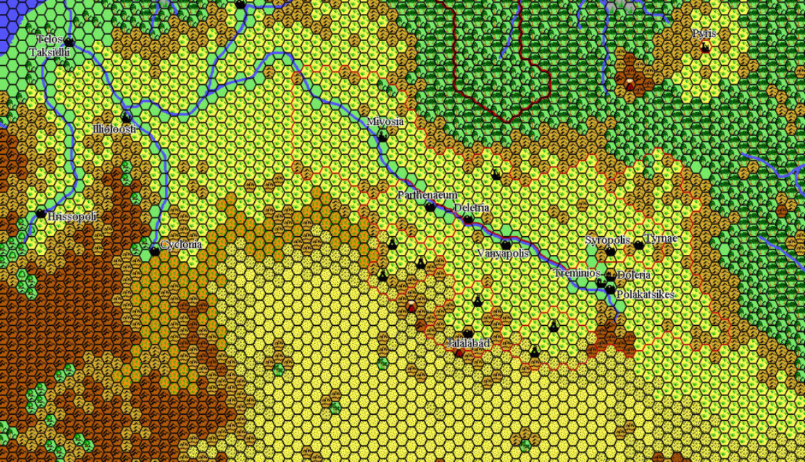 Polakatsikes Area 1019 AC, 24 miles per hex by Thibault Sarlat, February 2003