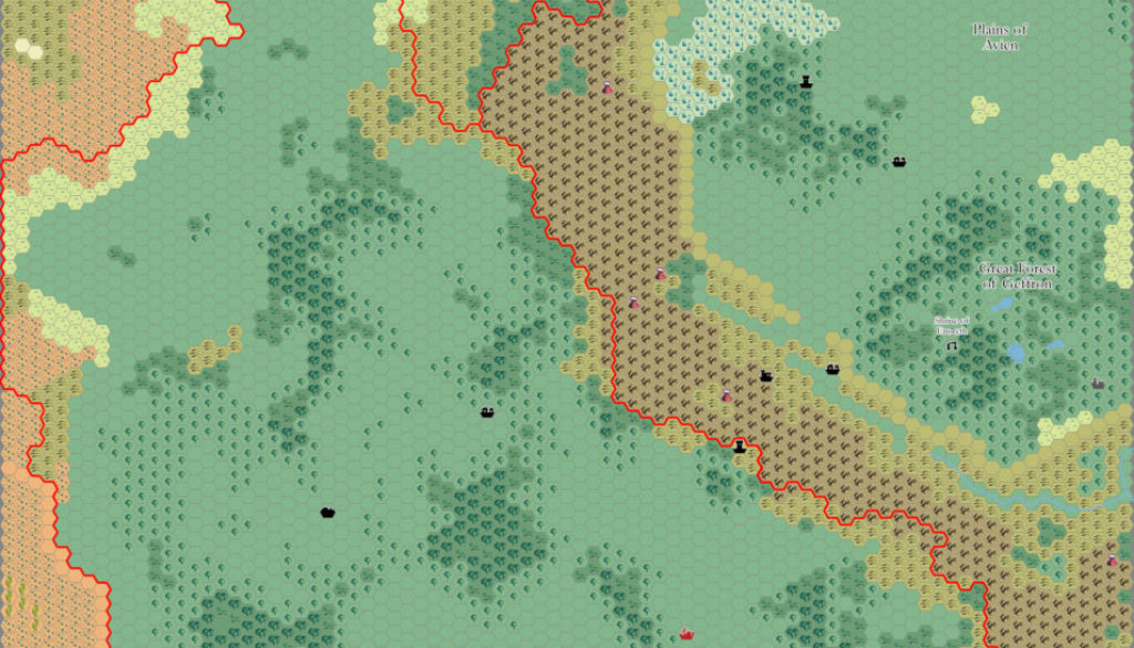 The Kingdom of Wendar, 8 miles per hex by Thibault Sarlat, July 2005