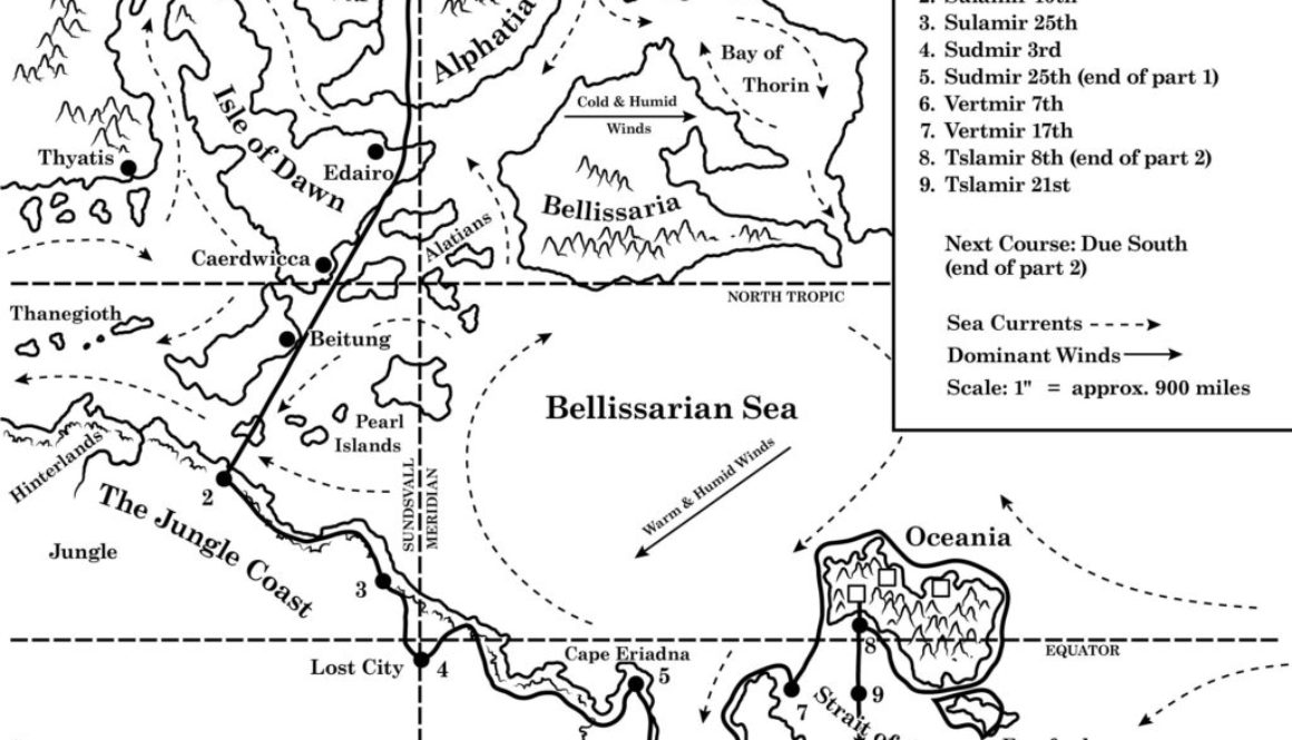 Replica of course map from Voyage of the Princess Ark Part 2, Dragon 154