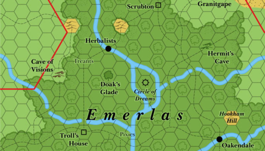 The Emerlas, 3 miles per hex (1985)
