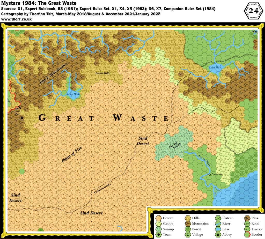 Great Waste, 24 miles per hex (1984)