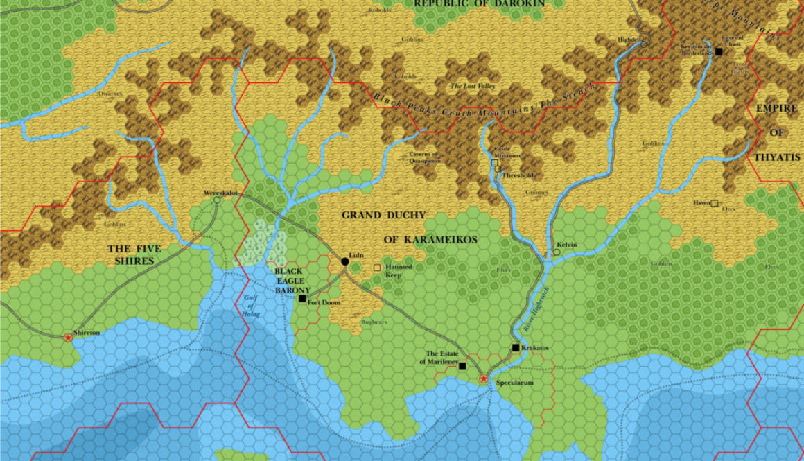 Karameikos, 6 miles per hex (1985)