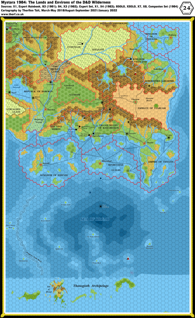 Known World, 24 miles per hex (1984)