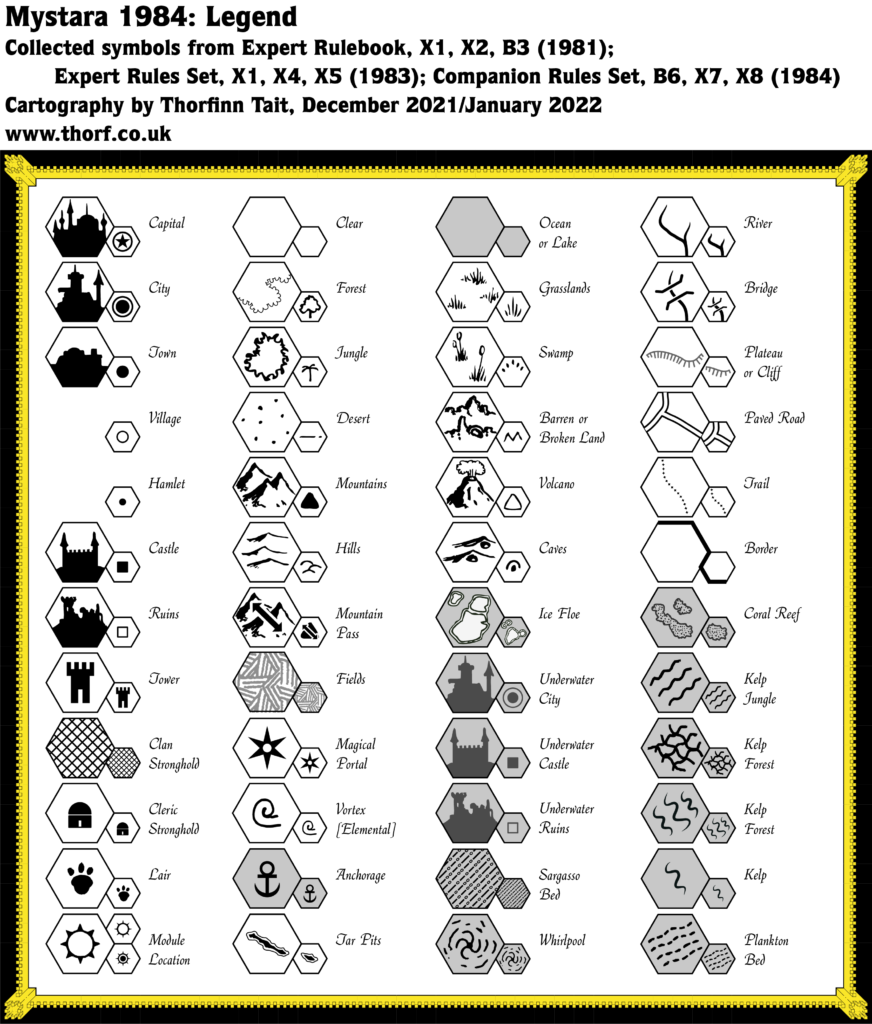 Mystara 1984 Legend (black and white)