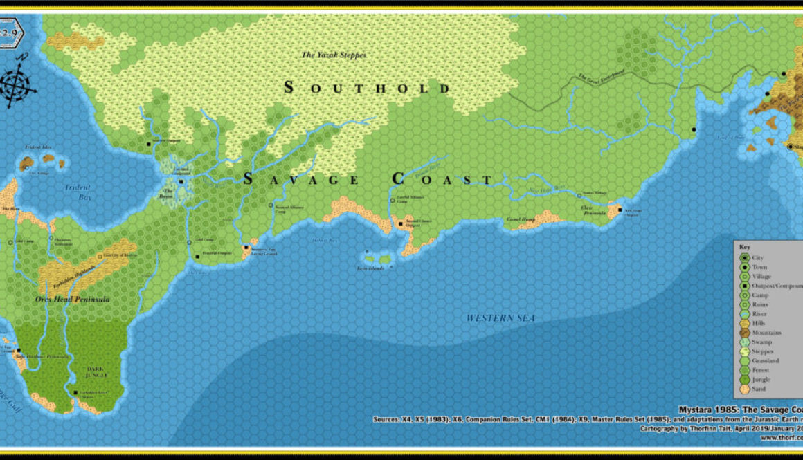 The Savage Coast, 22.9 miles per hex (1985)