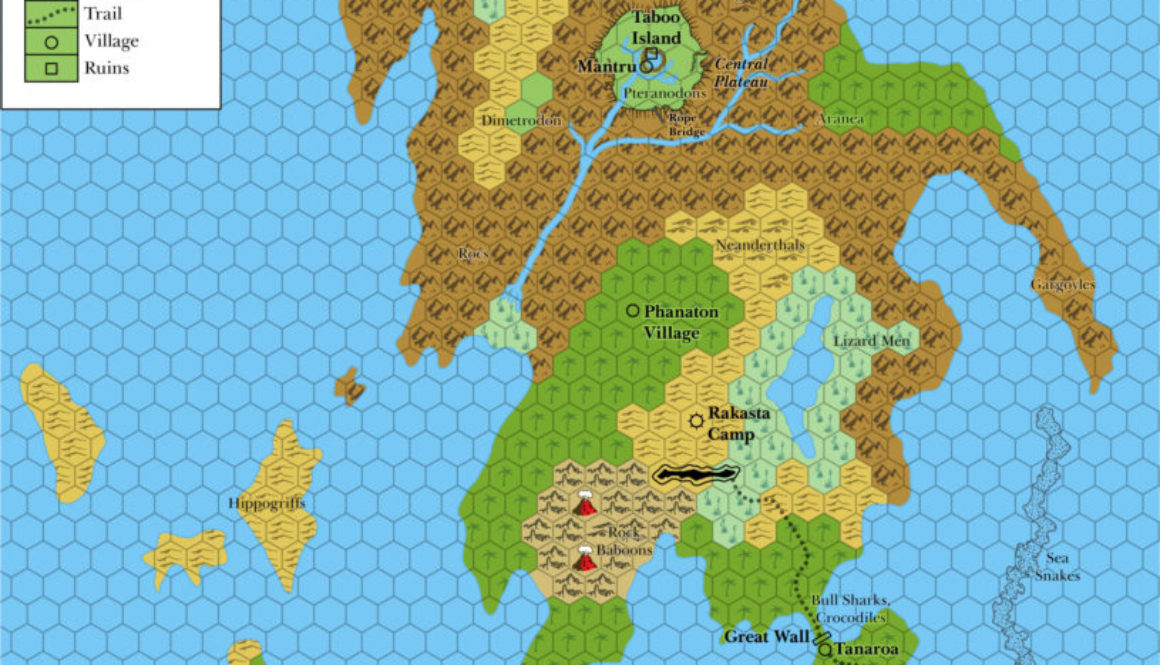 The Isle of Dread, 4 miles per hex (1985)