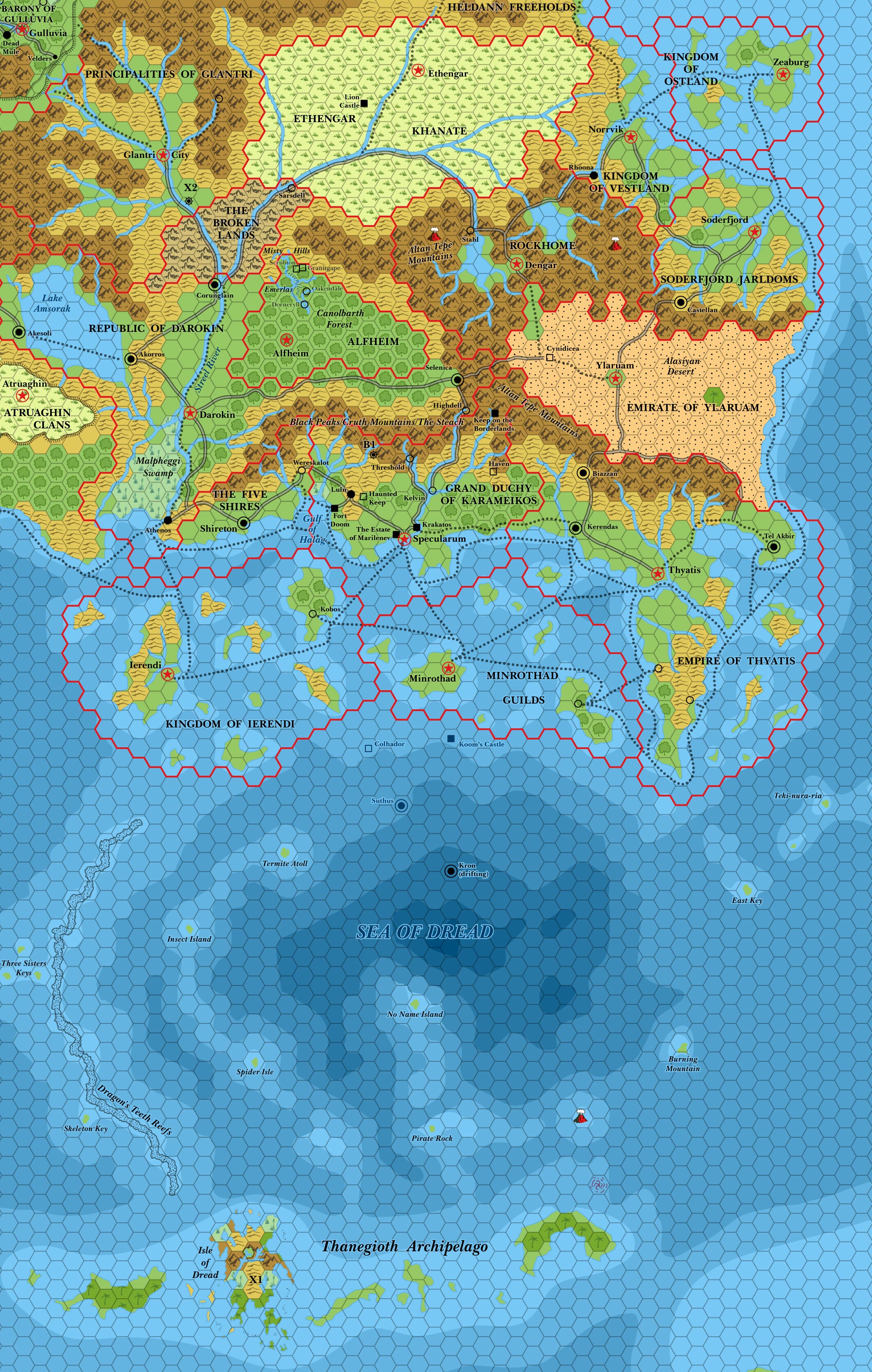Known World, 24 miles per hex (1985)