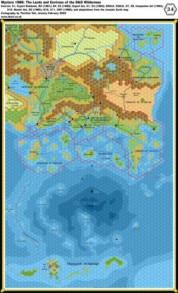 Known World, 24 miles per hex (1986)
