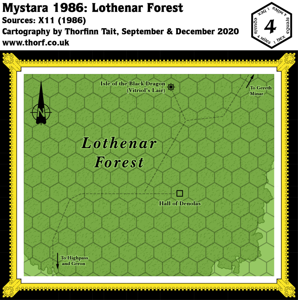 Lothenar Forest, 4 miles per hex (1986)