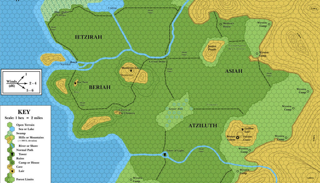 Sylvan Realm, 2 miles per hex (1986)