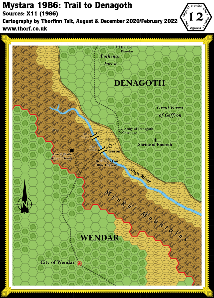 Trail to Denagoth, 12 miles per hex (1986)