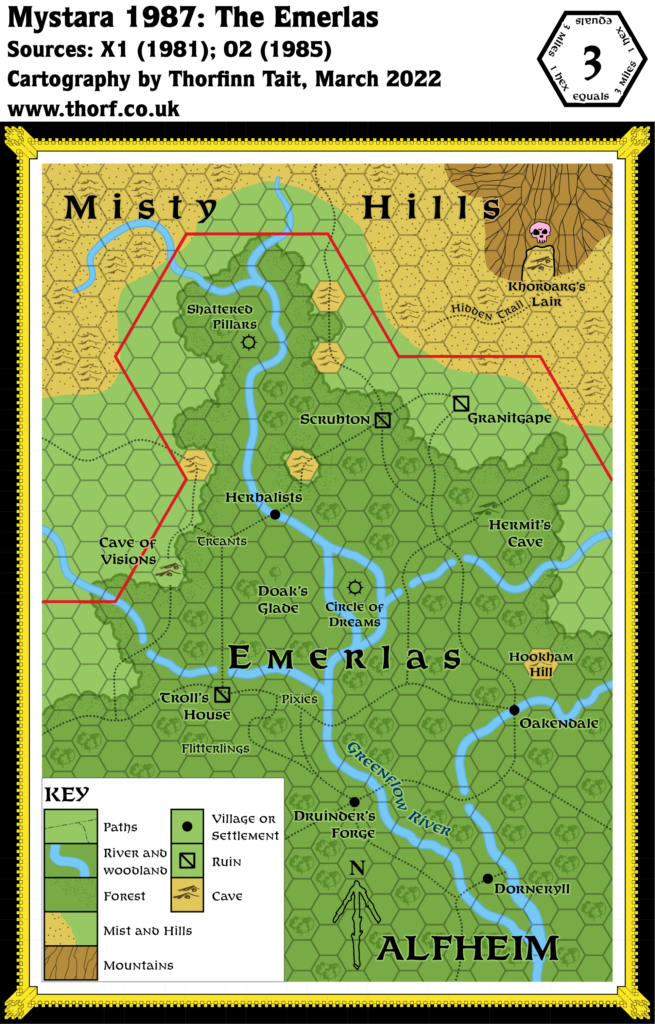 The Emerlas, 3 miles per hex (1987)