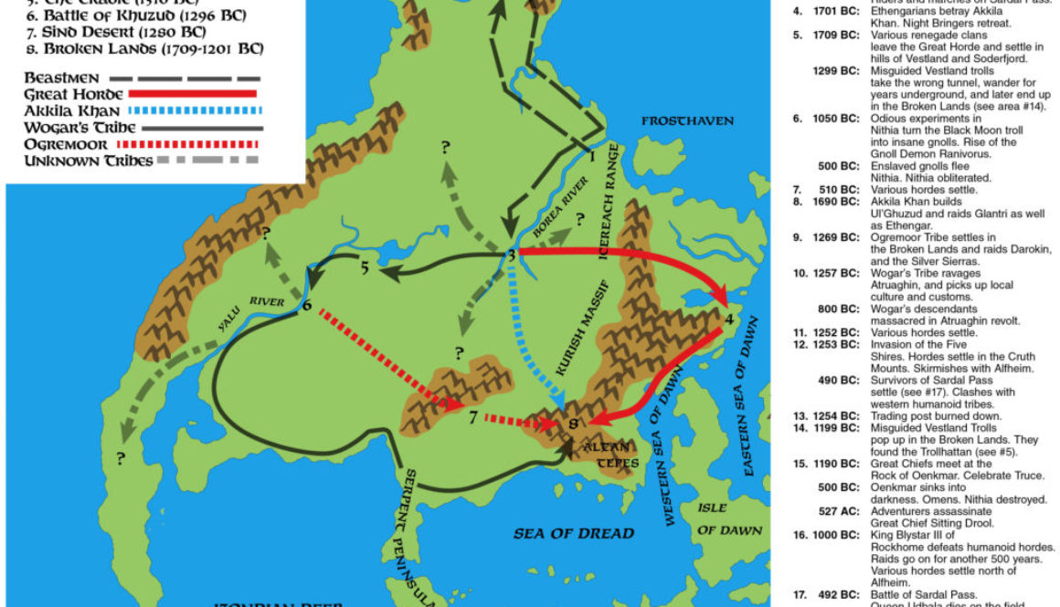 Replica of GAZ10 map of Tribal Migrations in the Known World
