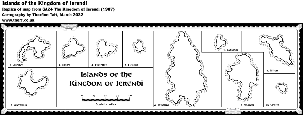 Replica of GAZ4 map of the Islands of the Kingdom of Ierendi