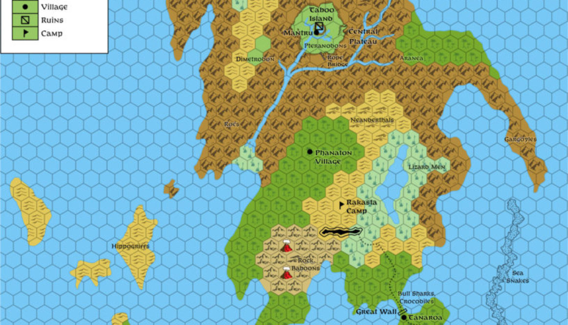 The Isle of Dread, 4 miles per hex (1987)