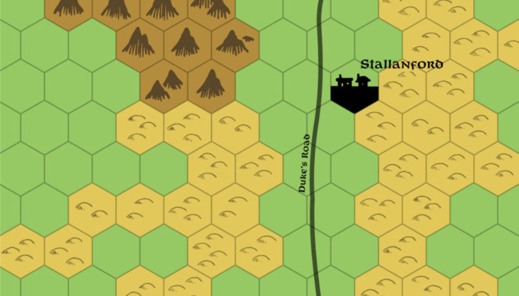 Replica of B12’s map of Northern Karameikos, 4 miles per hex