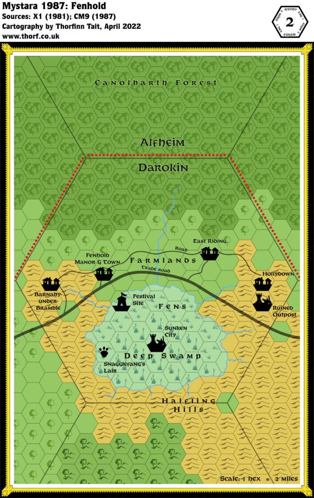 Fenhold, 2 miles per hex (1987)