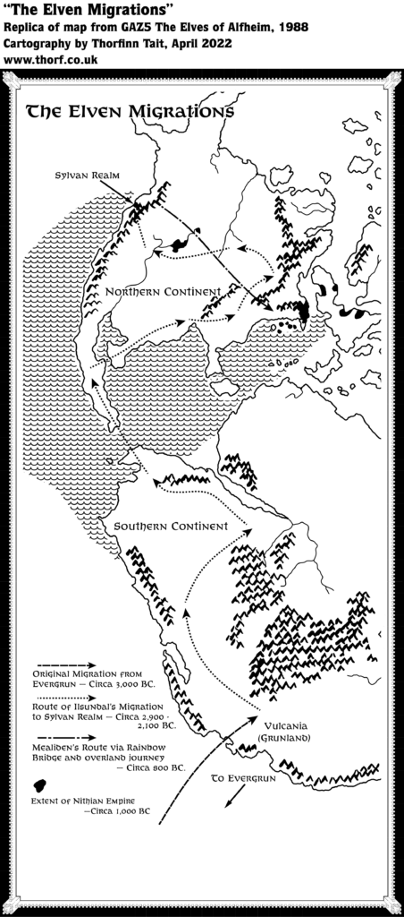 Replica of GAZ5’s map of Elven Migrations