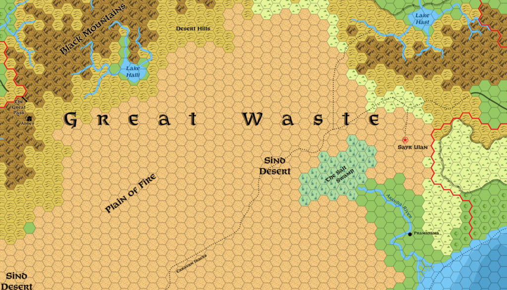 Great Waste, 24 miles per hex (1987)