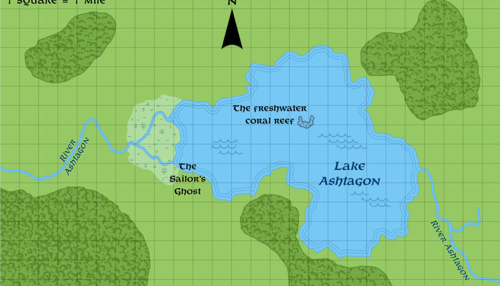 Lake Ashtagon, 1 mile per square (1987)