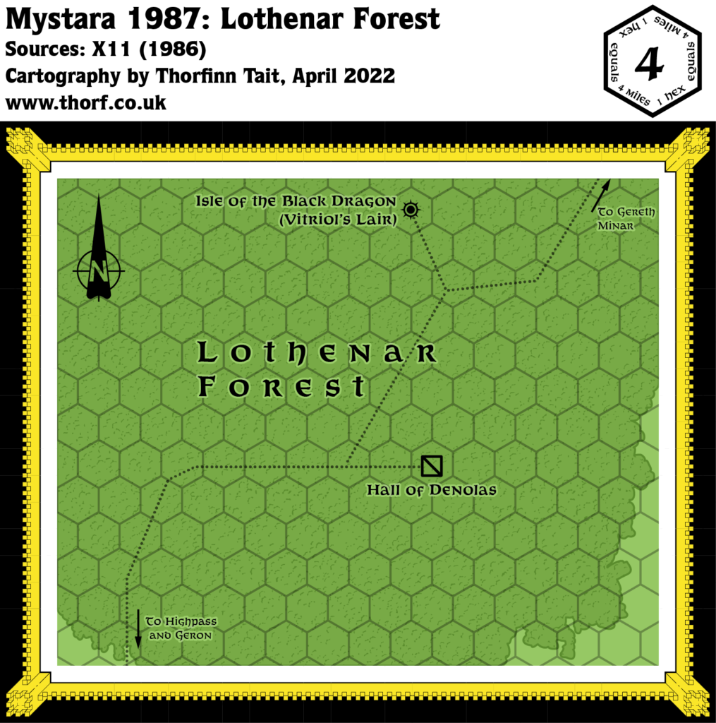 Lothenar Forest, 4 miles per hex (1987)