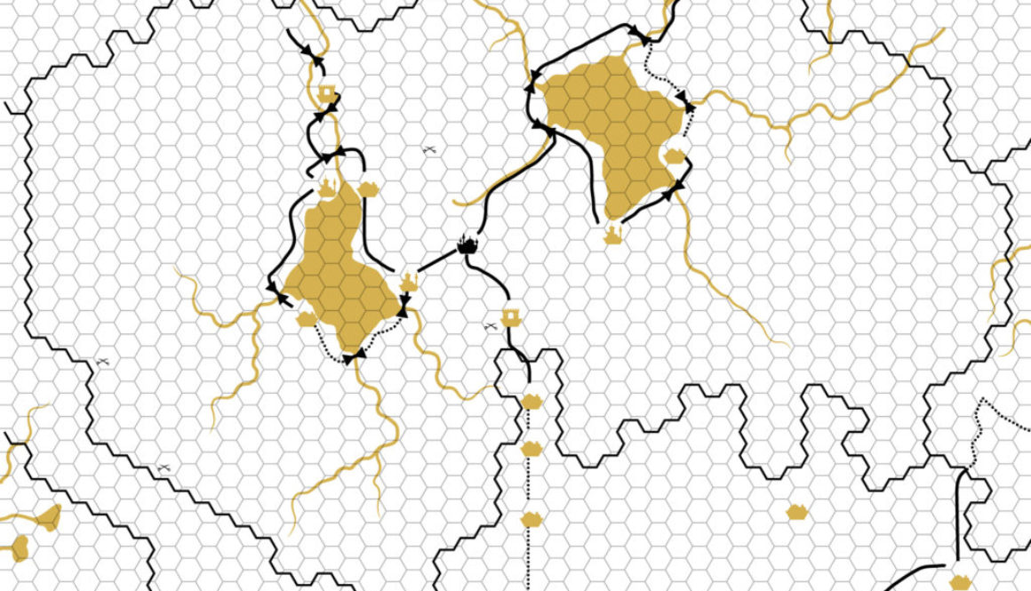 Replica of GAZ6’s overview map of Rockhome, 8 miles per hex