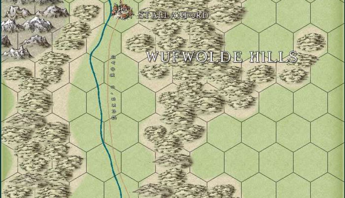 The Wufwolde Hills, 3 miles per hex by Jason Hibdon, May 2020