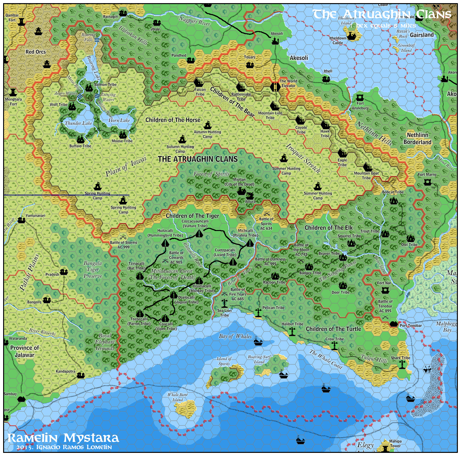 The Atruaghin Clans, 8 miles per hex by Jose Ignacio Ramos Lomelin, November 2015