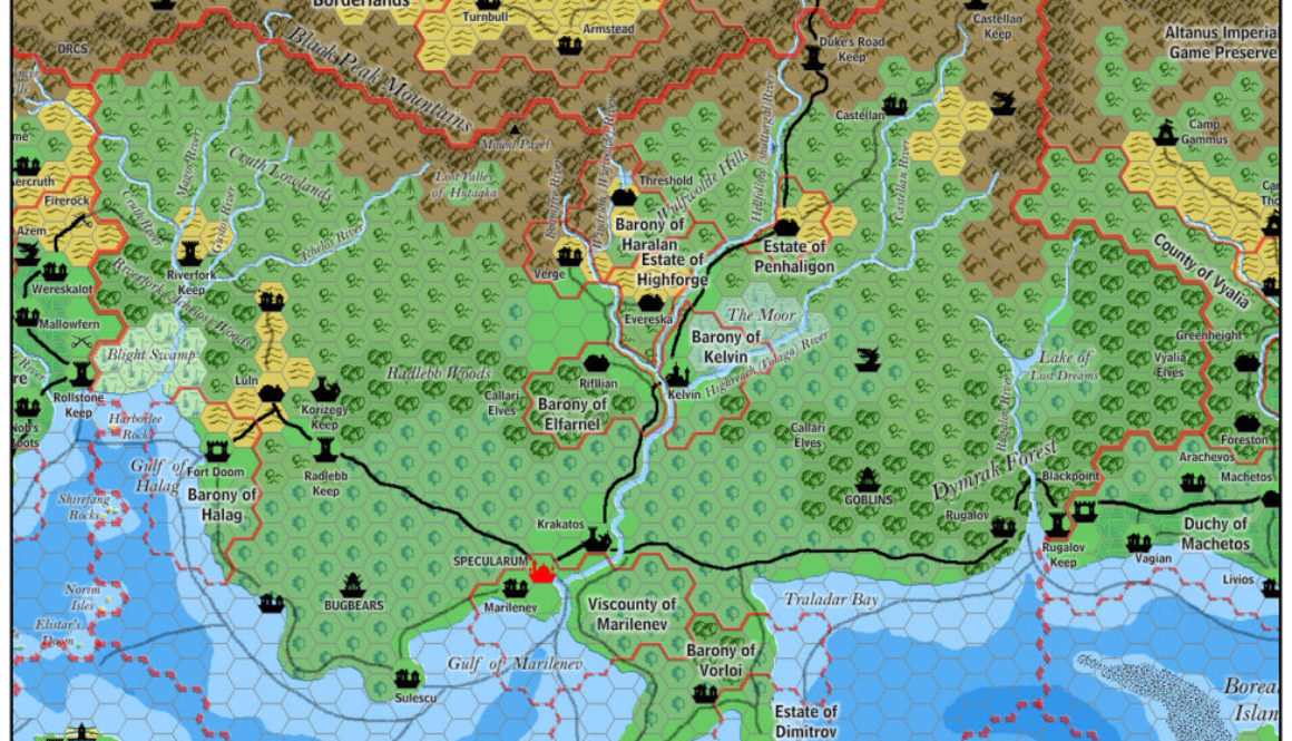 The Grand Duchy of Karameikos, 8 miles per hex by Jose Ignacio Ramos Lomelin, November 2015