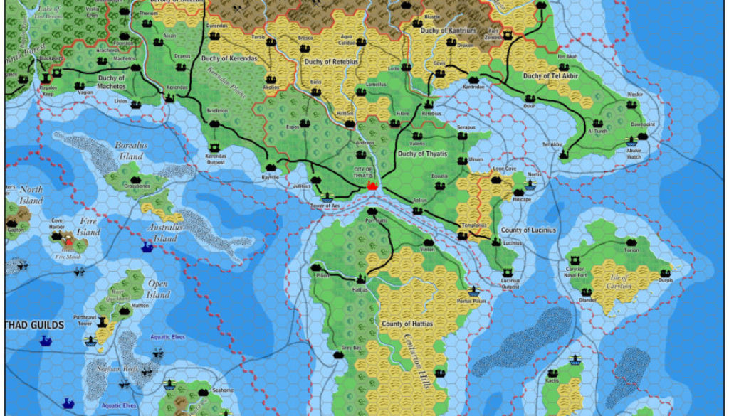 The Thyatian Heartland, 8 miles per hex by Jose Ignacio Ramos Lomelin, November 2015