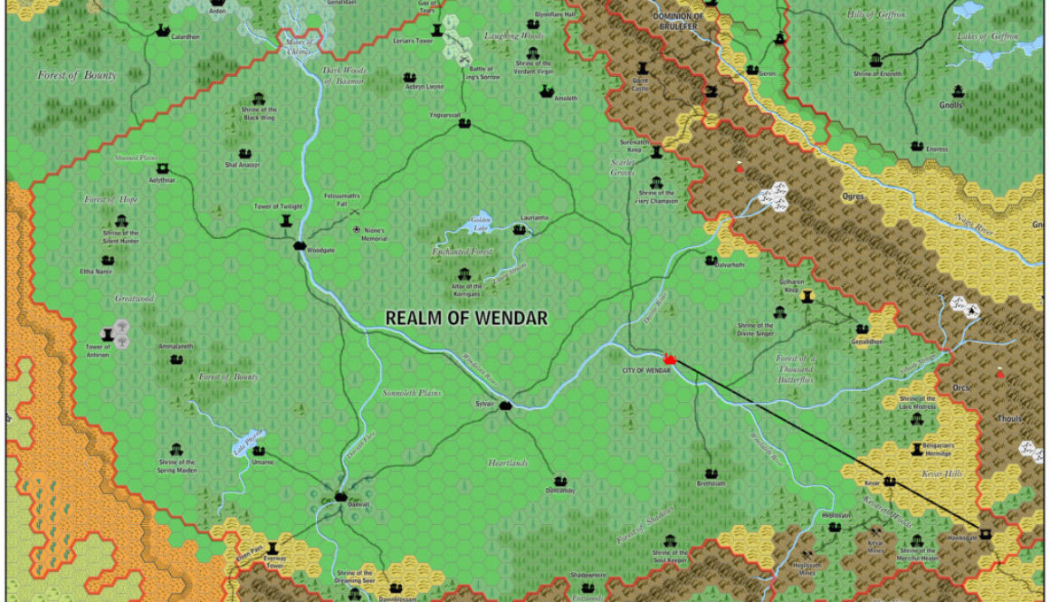 The Realm of Wendar, 8 miles per hex by Jose Ignacio Ramos Lomelin, November 2015