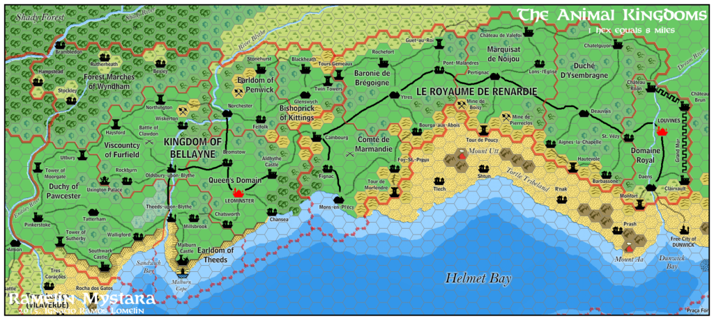The Animal Kingdoms, 8 miles per hex by Jose Ignacio Ramos Lomelin, November 2015