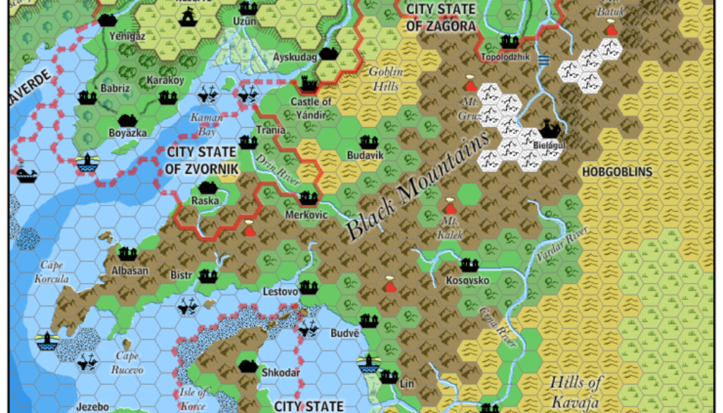 The City States of the Gulf of Hule, 8 miles per hex by Jose Ignacio Ramos Lomelin, November 2015