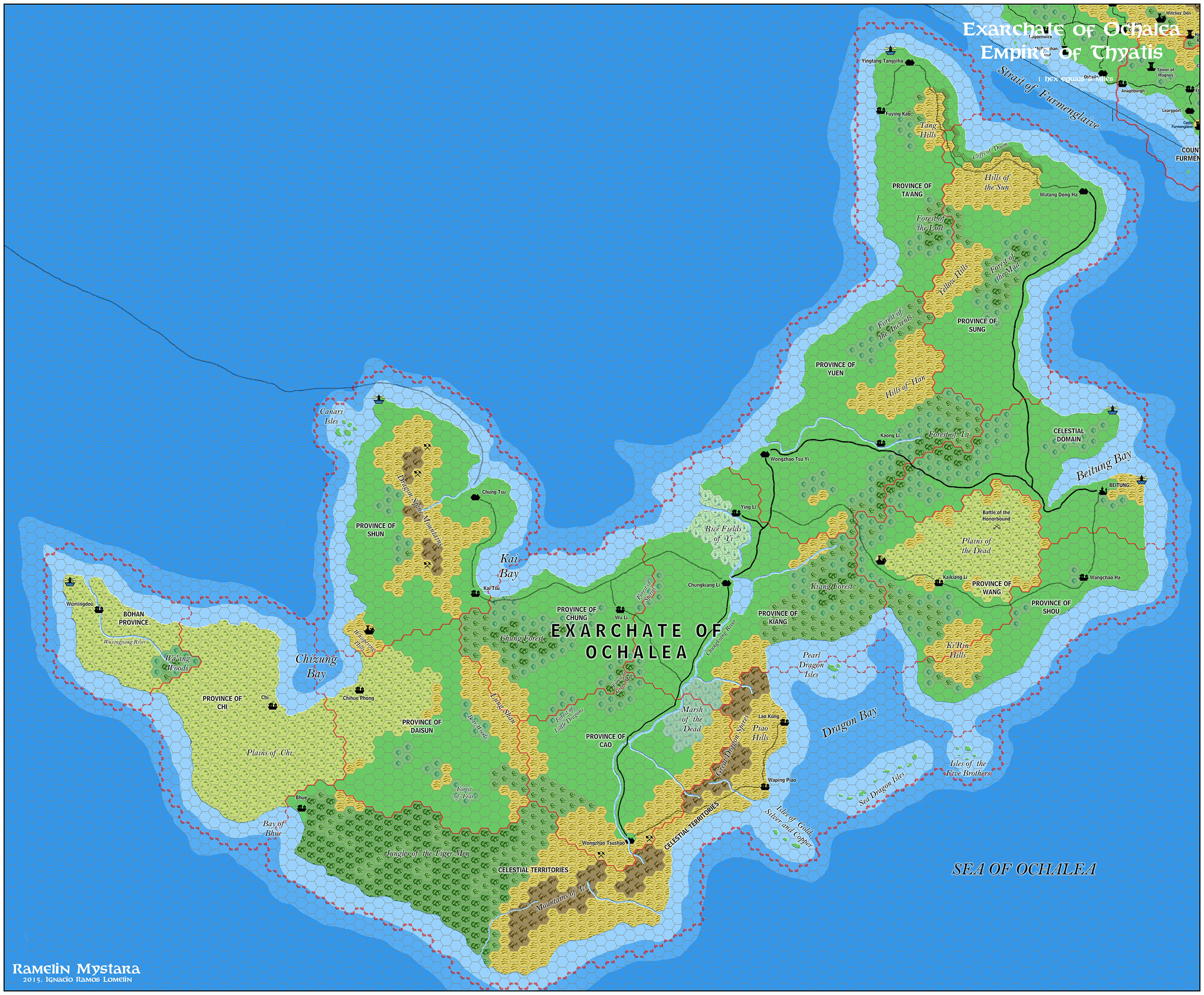 The Exarchate of Ochalea, 8 miles per hex by Jose Ignacio Ramos Lomelin, November 2015 (version 1)