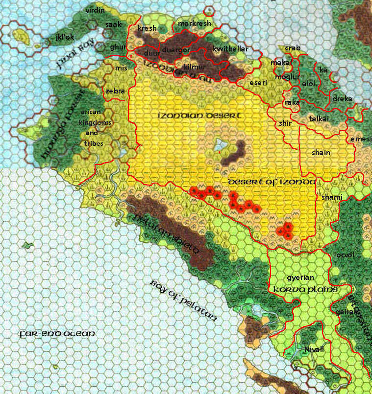 Northwestern Davania, 72 miles per hex by Francesco Defferrari, April 2001
