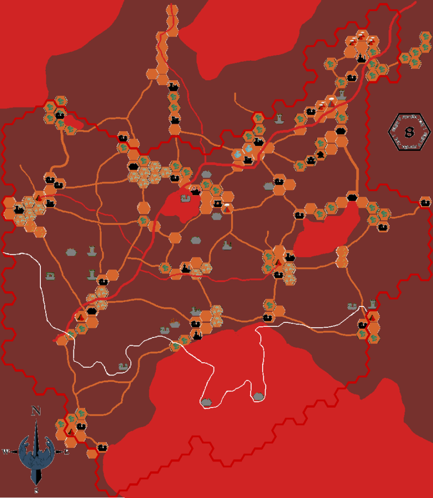 Fyarash Fire Nations, 8 miles per hex by Francesco Defferrari, April 2013