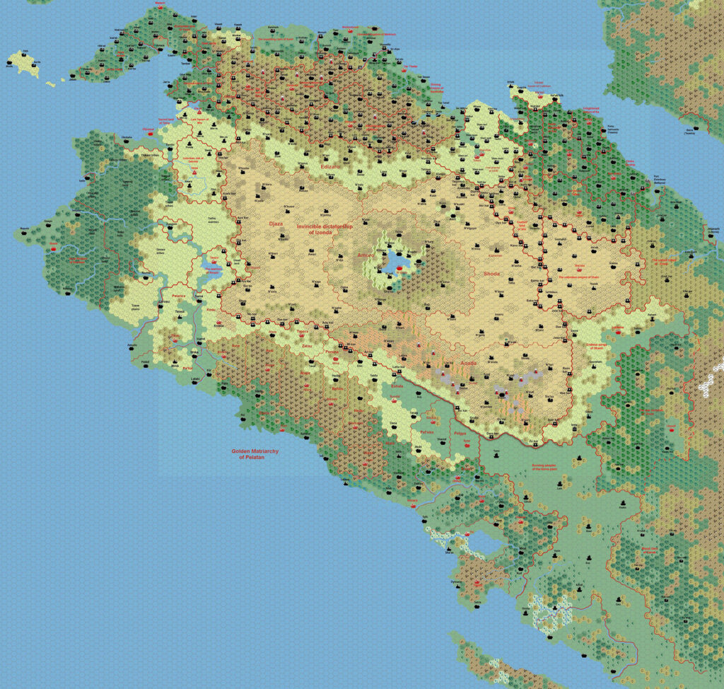 Izonda and Pelatan, 24 miles per hex by Francesco Defferrari, March 2011