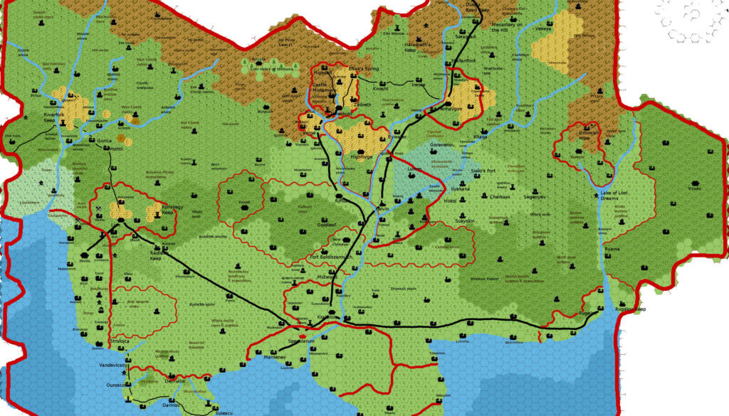 Karameikos, 3.2 miles per hex by Francesco Defferrari, December 2011