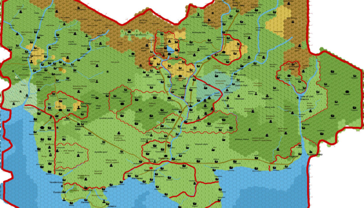 Karameikos, 3.2 miles per hex by Francesco Defferrari, August 2013