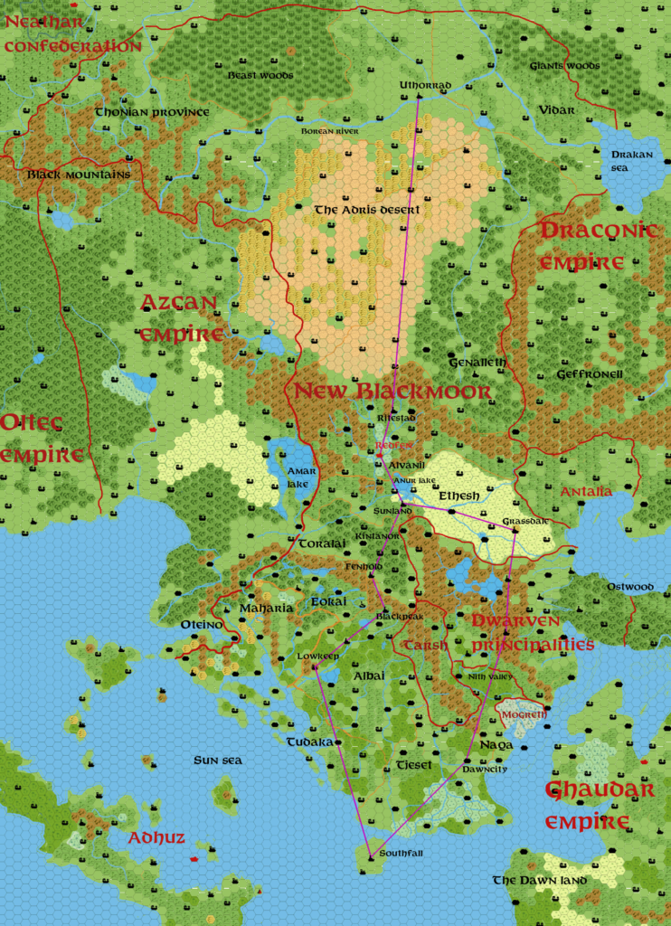 New Blackmoor 3050 BC, 24 miles per hex by Francesco Defferrari, December 2013