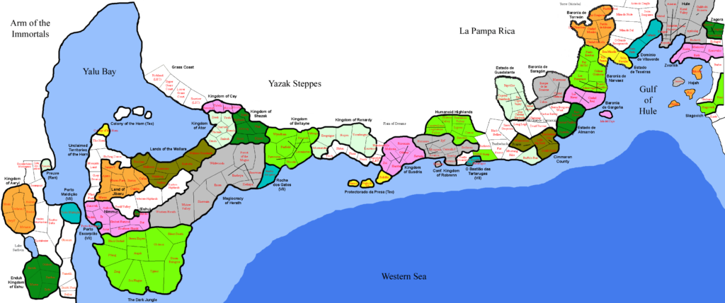 The Savage Coast Political Map by Aleksei Andrievski, July 2000